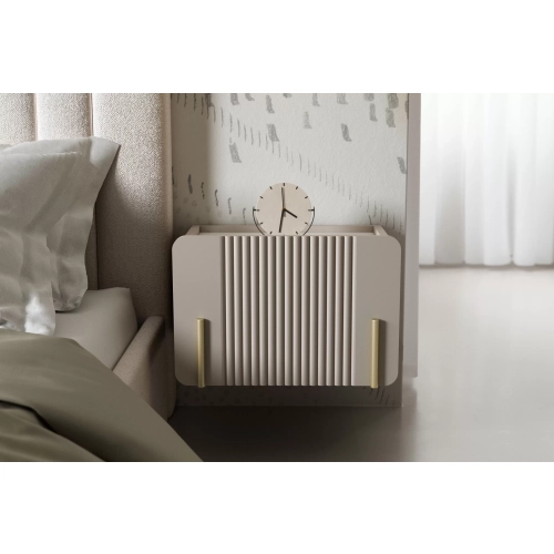 Szafka nocna Malmi 45 cm wisząca z szufladą - kaszmir / crema bianca / złoty